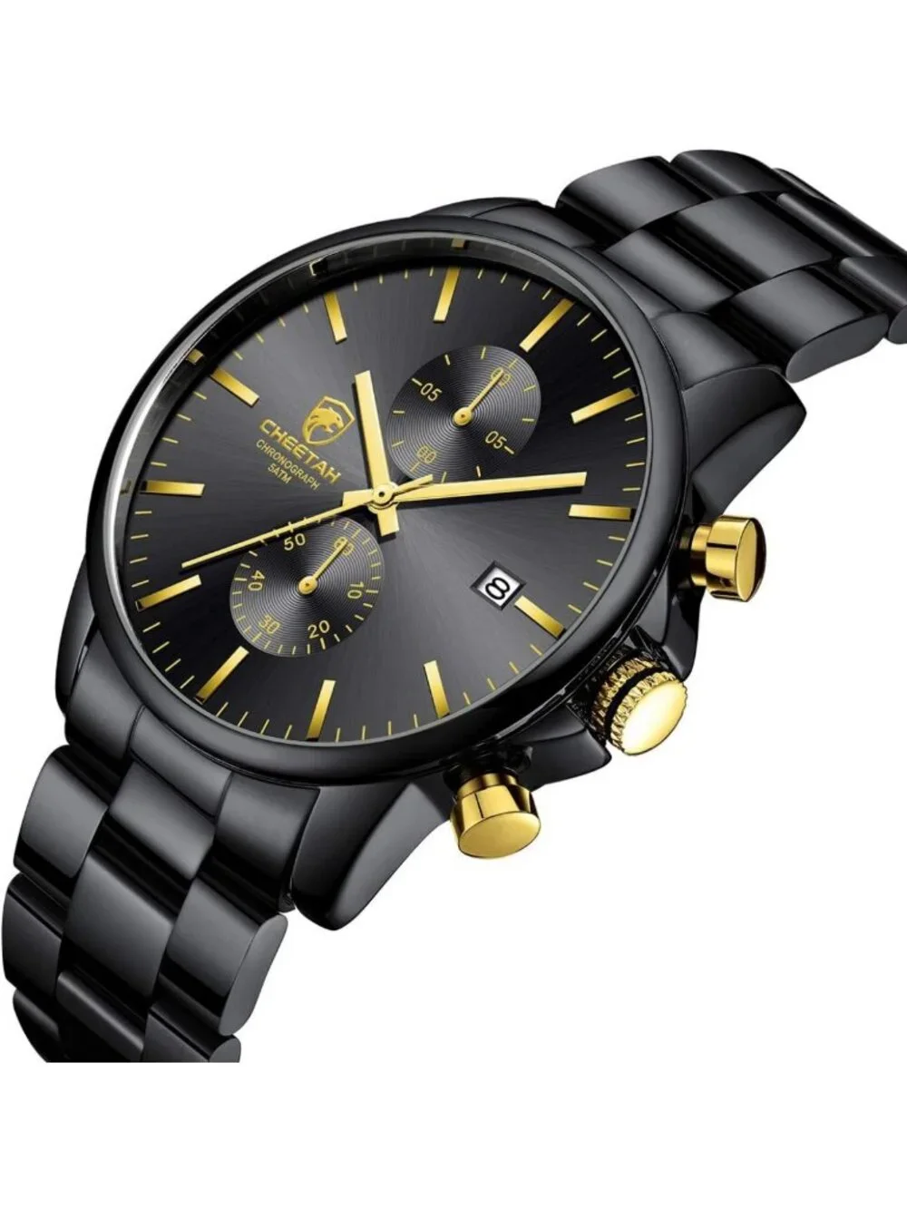 Stylish Waterproof Men's Chronograph Watch - Stainless Steel, Auto Date